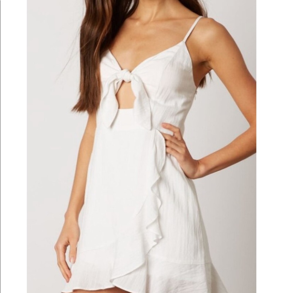 Cotton Candy Tie Front Ruffle Dress